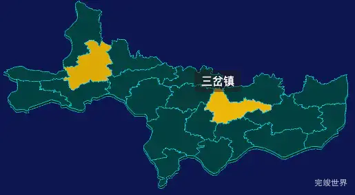 threejs遵义市播州区geoJson地图3d地图指定区域闪烁