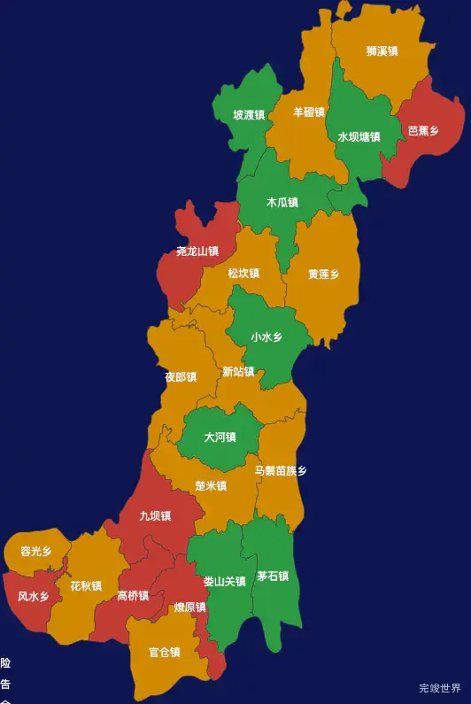 echarts遵义市桐梓县geoJson地图定义颜色