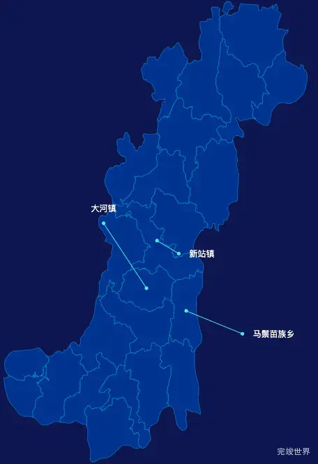 echarts遵义市桐梓县geoJson地图自定义引导线