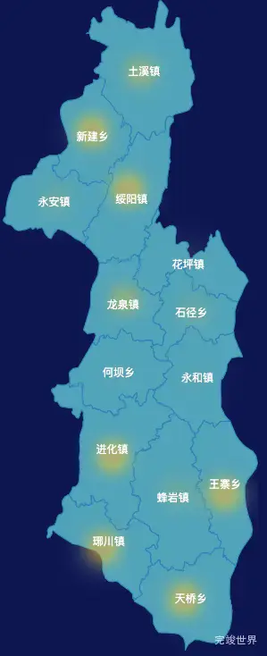 echarts遵义市凤冈县geoJson地图热力图