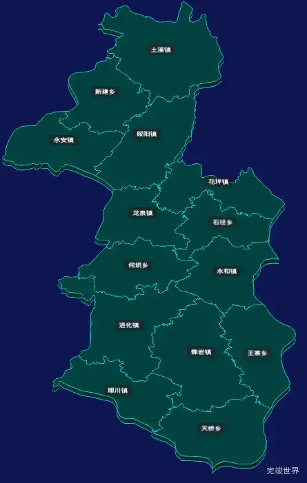 threejs遵义市凤冈县geoJson地图3d地图CSS3D标签