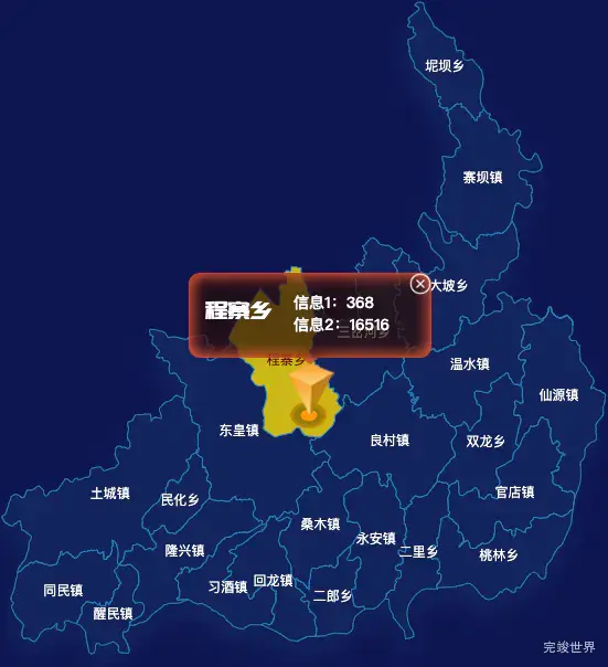 echarts遵义市习水县geoJson地图点击弹出自定义弹窗