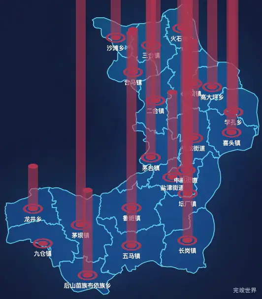 echarts遵义市仁怀市geoJson地图添加柱状图