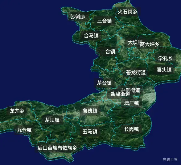 threejs遵义市仁怀市geoJson地图3d地图自定义贴图加CSS2D标签