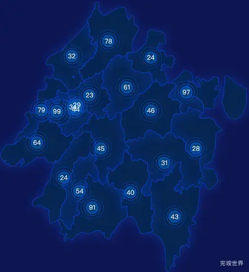 echarts安顺市西秀区geoJson地图圆形波纹状气泡图