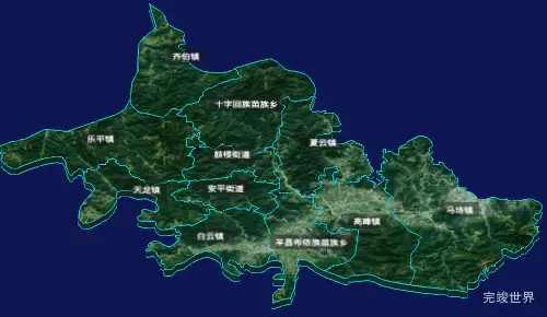 threejs安顺市平坝区geoJson地图3d地图自定义贴图加CSS3D标签