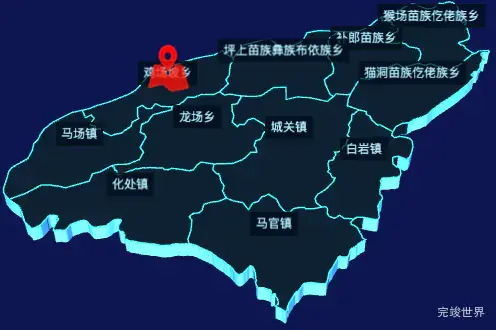 echarts安顺市普定县geoJson地图3d地图自定义图标