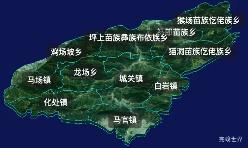 threejs安顺市普定县geoJson地图3d地图自定义贴图加CSS2D标签