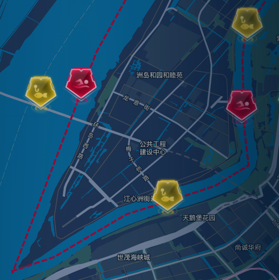 js 地图绘制虚线