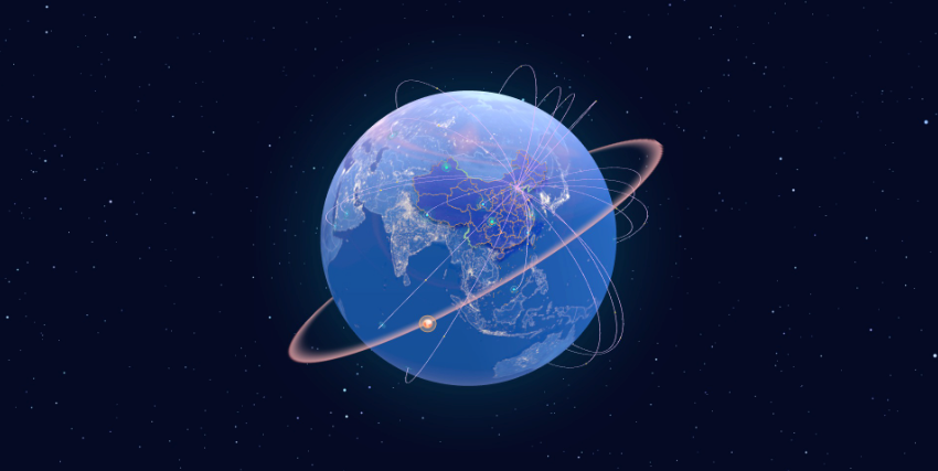 threejs 3d地球旋转动画加飞线效果