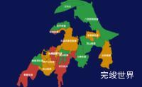 武汉市洪山区geoJson地图实例效果