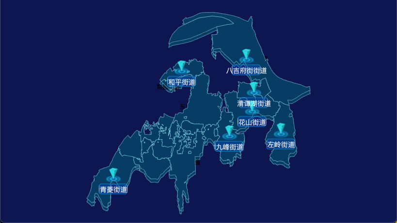 echarts 武汉市洪山区geoJson地图点击跳转到指定页面