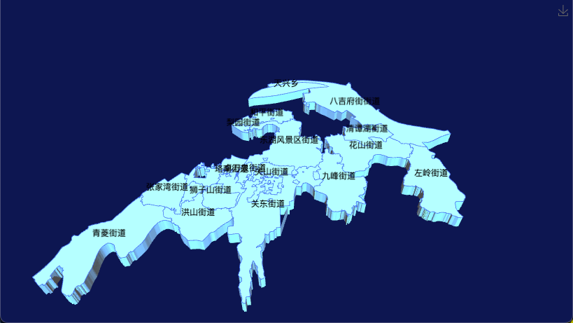 echarts 武汉市洪山区geoJson地图3d地图