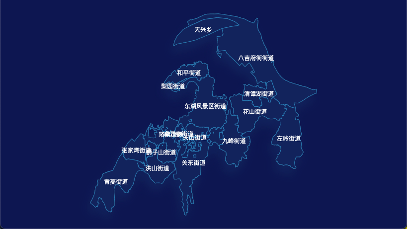 echarts 武汉市洪山区geoJson地图点击弹出自定义弹窗