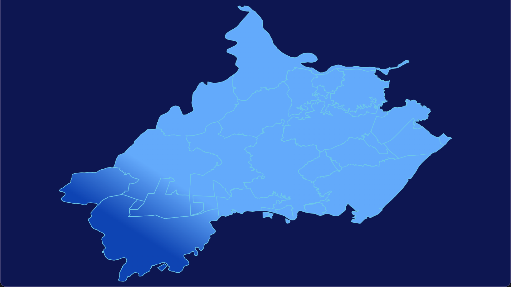 echarts 武汉市蔡甸区geoJson地图全局颜色渐变