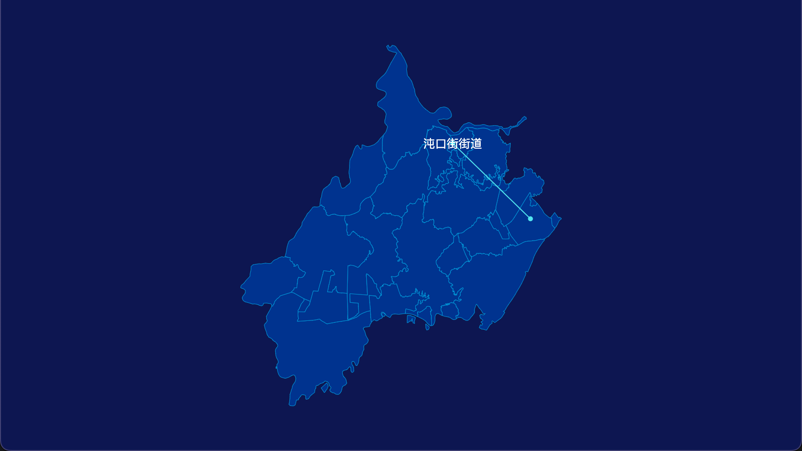 echarts 武汉市蔡甸区geoJson地图自定义引导线
