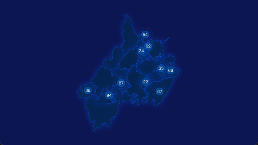 echarts 武汉市蔡甸区geoJson地图圆形波纹状气泡图