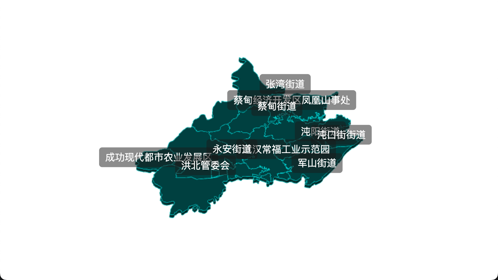 threejs 武汉市蔡甸区geoJson地图3d地图css2d标签