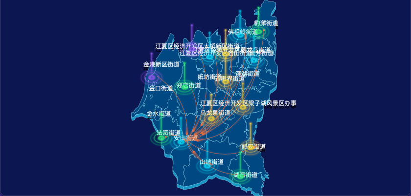 2 echarts 武汉市江夏区geoJson地图迁徙图