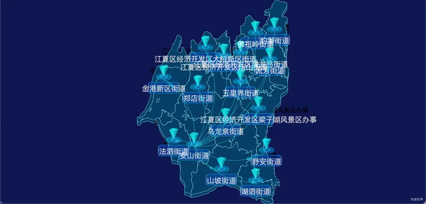 3 echarts 武汉市江夏区geoJson地图label样式自定义