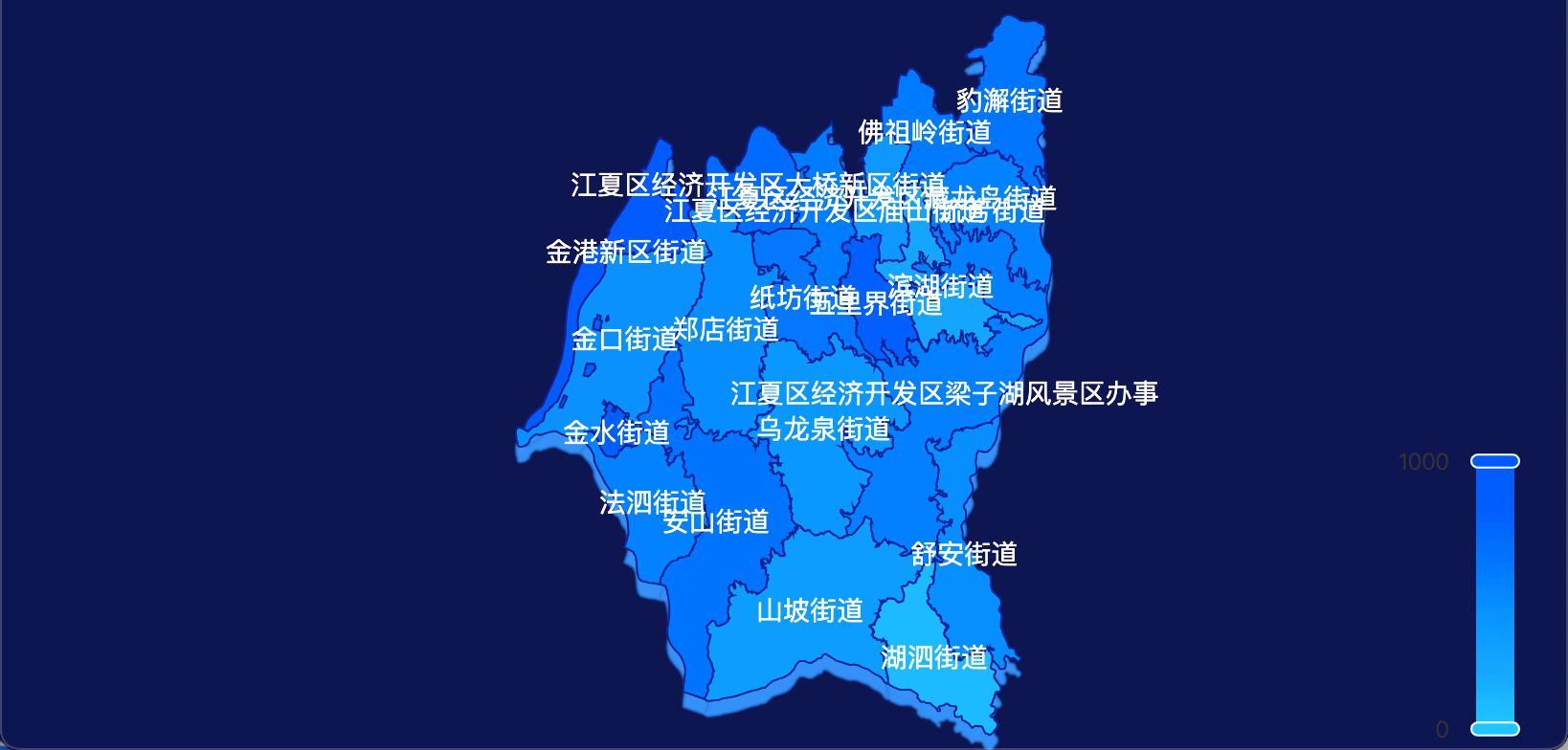 6 echarts 武汉市江夏区geoJson地图 visualMap控制地图颜色
