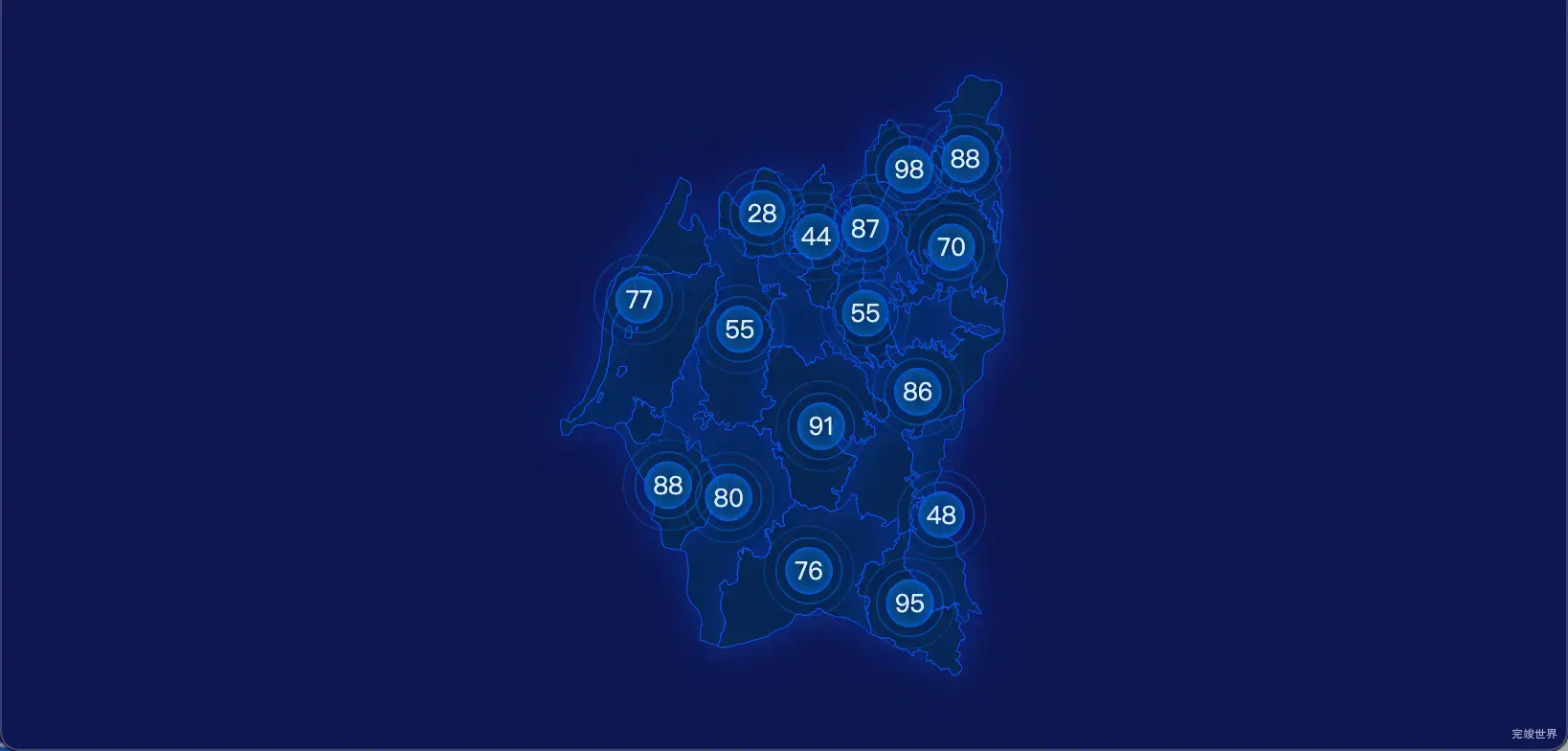 11 echarts 武汉市江夏区geoJson地图圆形波纹状气泡图