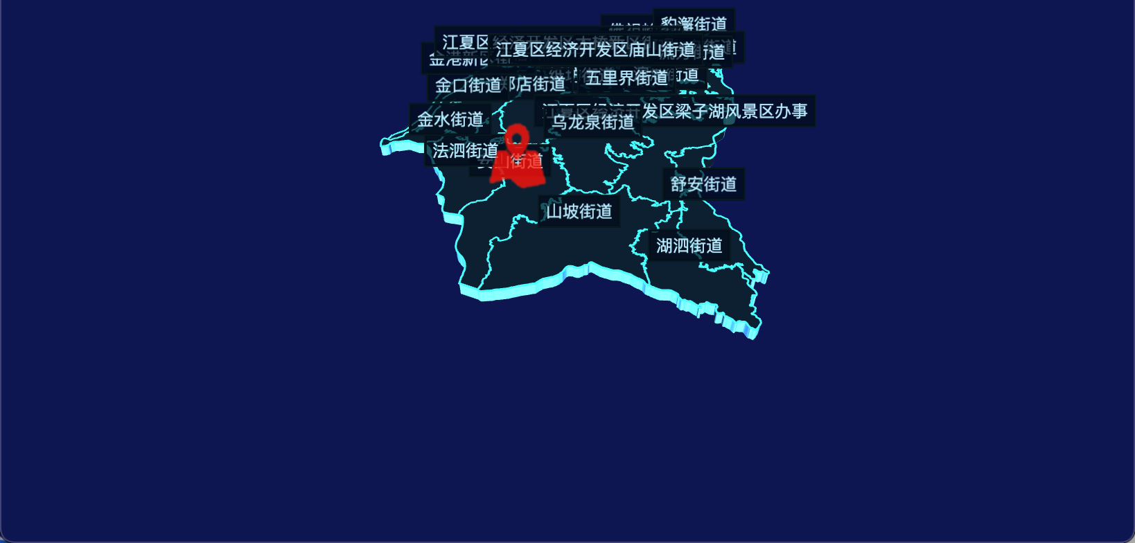 19 echarts 武汉市江夏区geoJson地图3d地图自定义图标