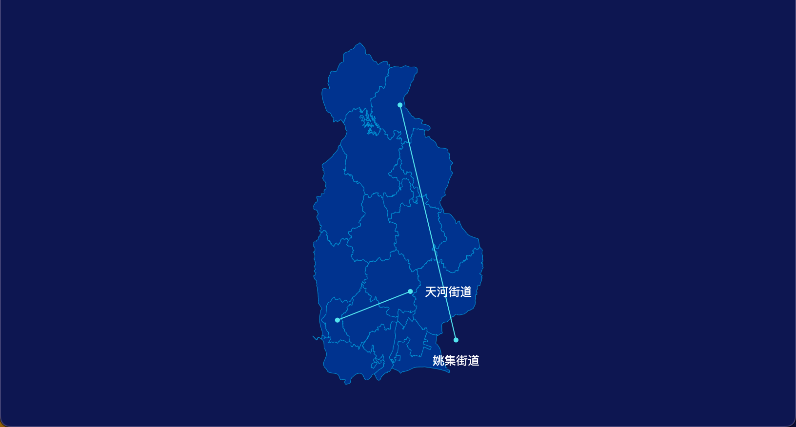 7 echarts 武汉市黄陂区geoJson地图自定义引导线