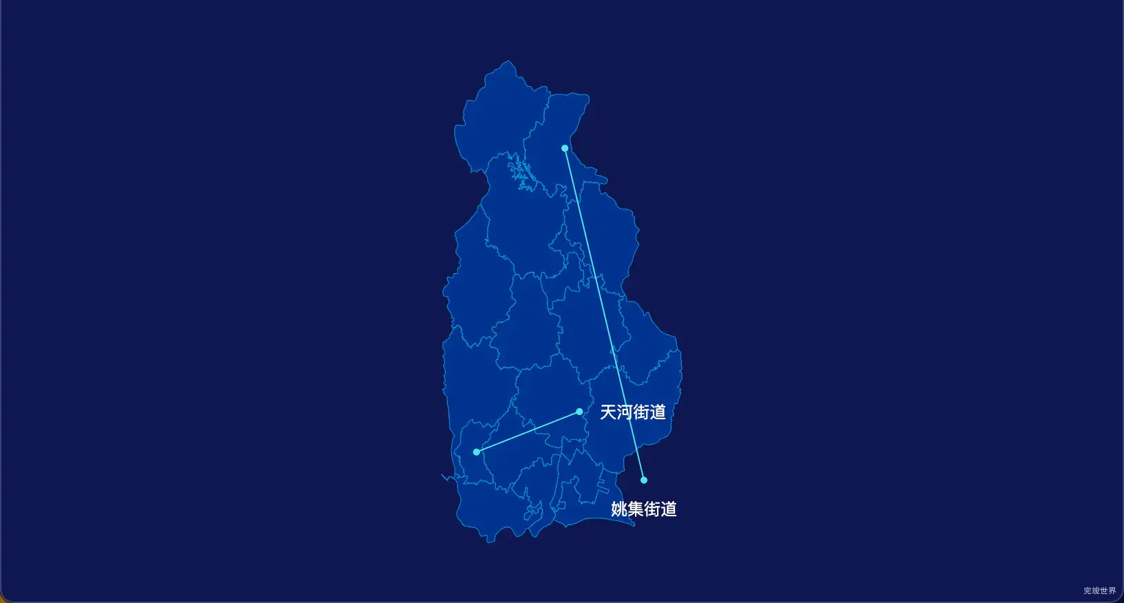 7 echarts 武汉市黄陂区geoJson地图自定义引导线