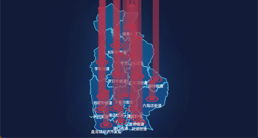 9 echarts 武汉市黄陂区geoJson地图添加柱状图