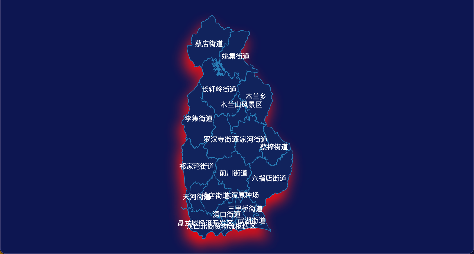 14 echarts 武汉市黄陂区geoJson地图阴影