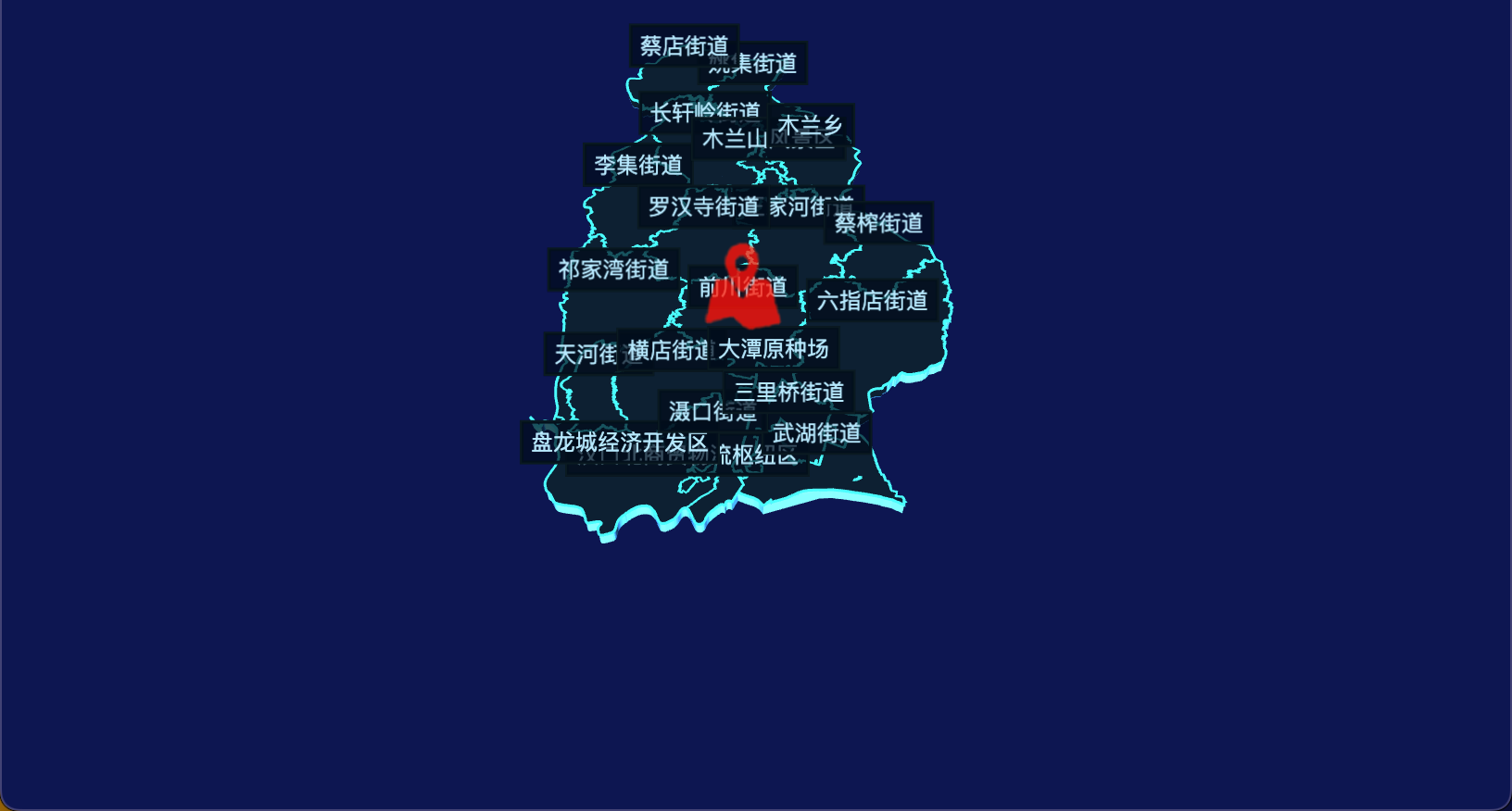 19 echarts 武汉市黄陂区geoJson地图3d地图自定义图标
