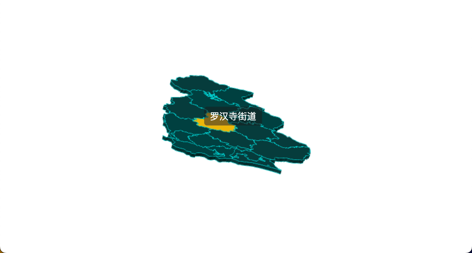 3 threejs 武汉市黄陂区geoJson地图3d地图鼠标移入显示标签并高亮