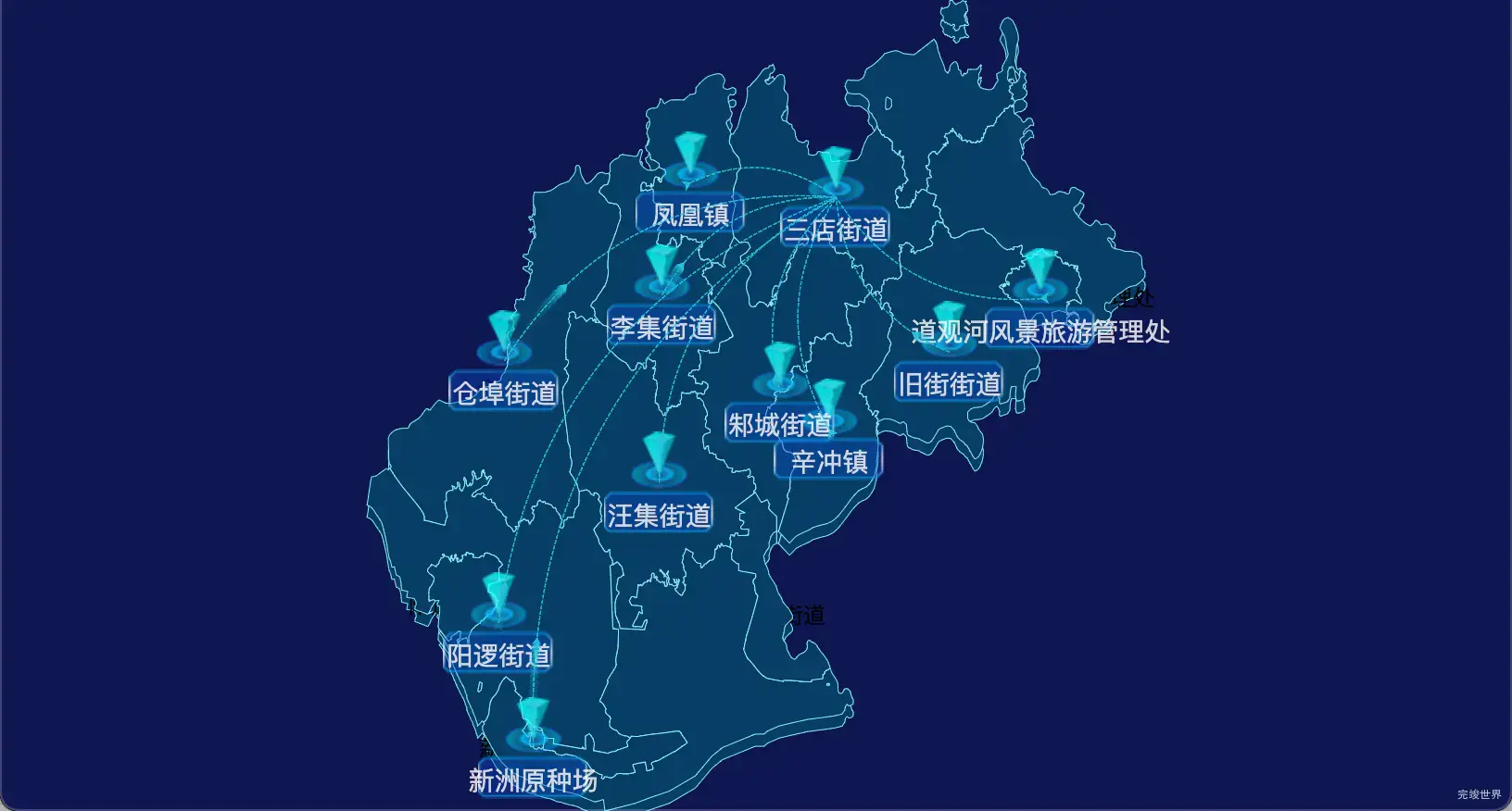 3 echarts 武汉市新洲区geoJson地图label样式自定义