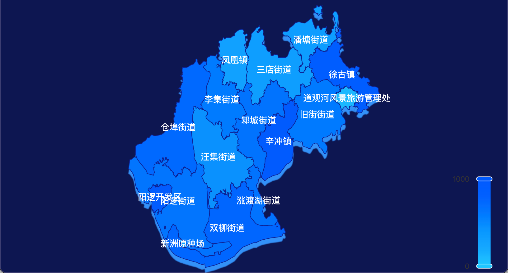 6 echarts 武汉市新洲区geoJson地图 visualMap控制地图颜色