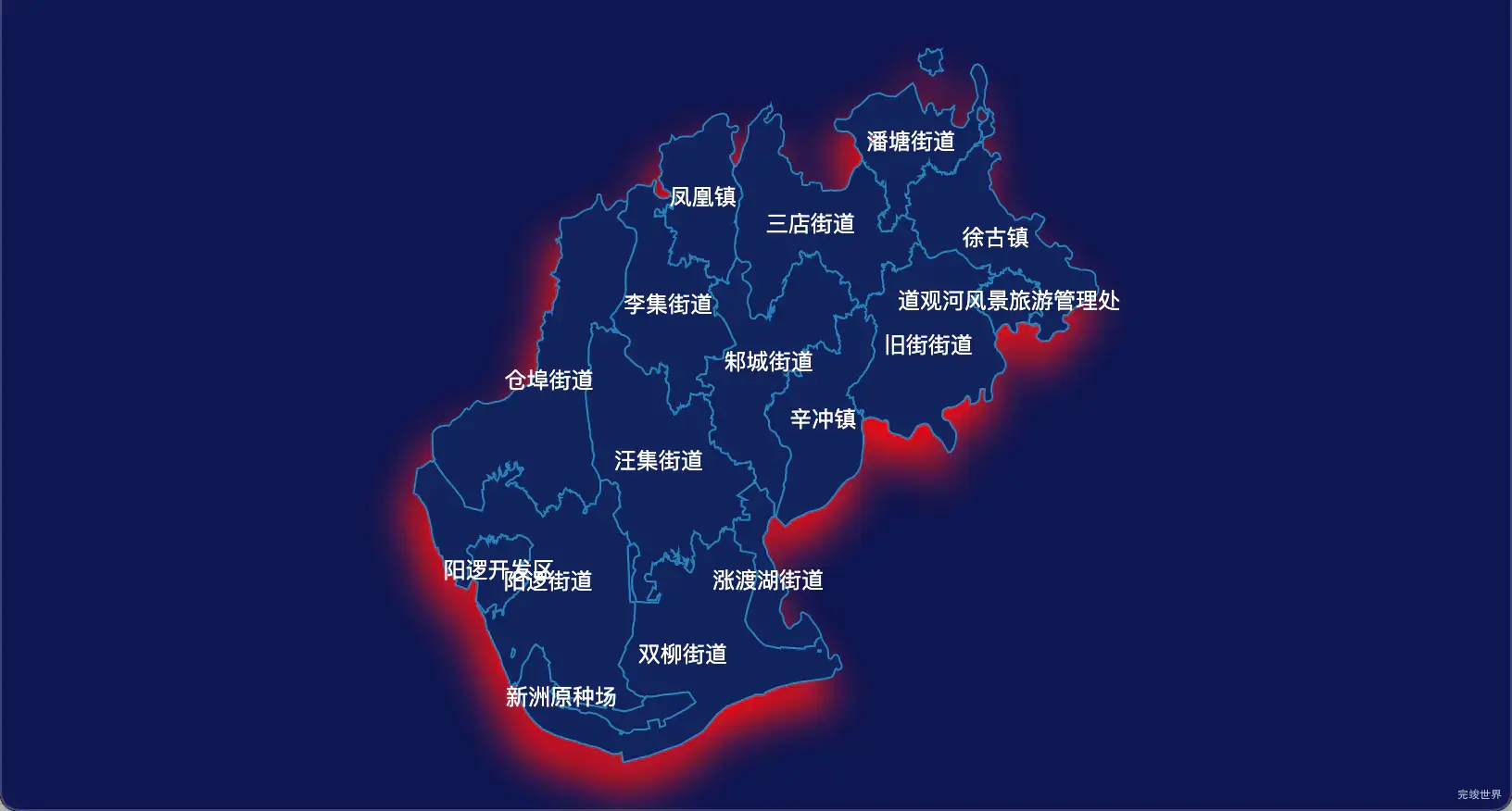 14 echarts 武汉市新洲区geoJson地图阴影