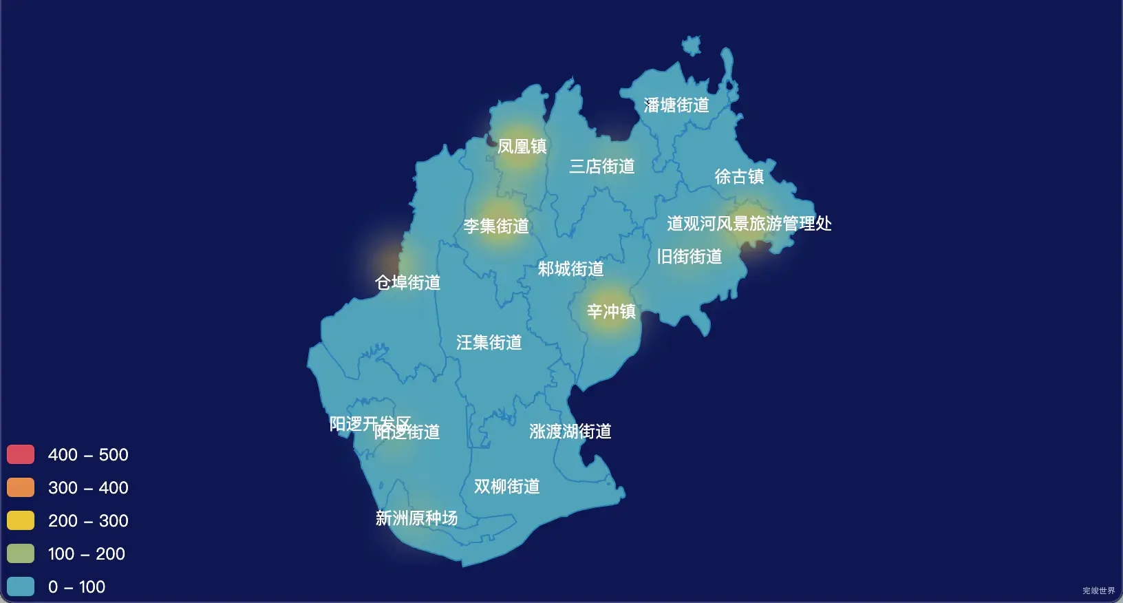 15 echarts 武汉市新洲区geoJson地图热力图