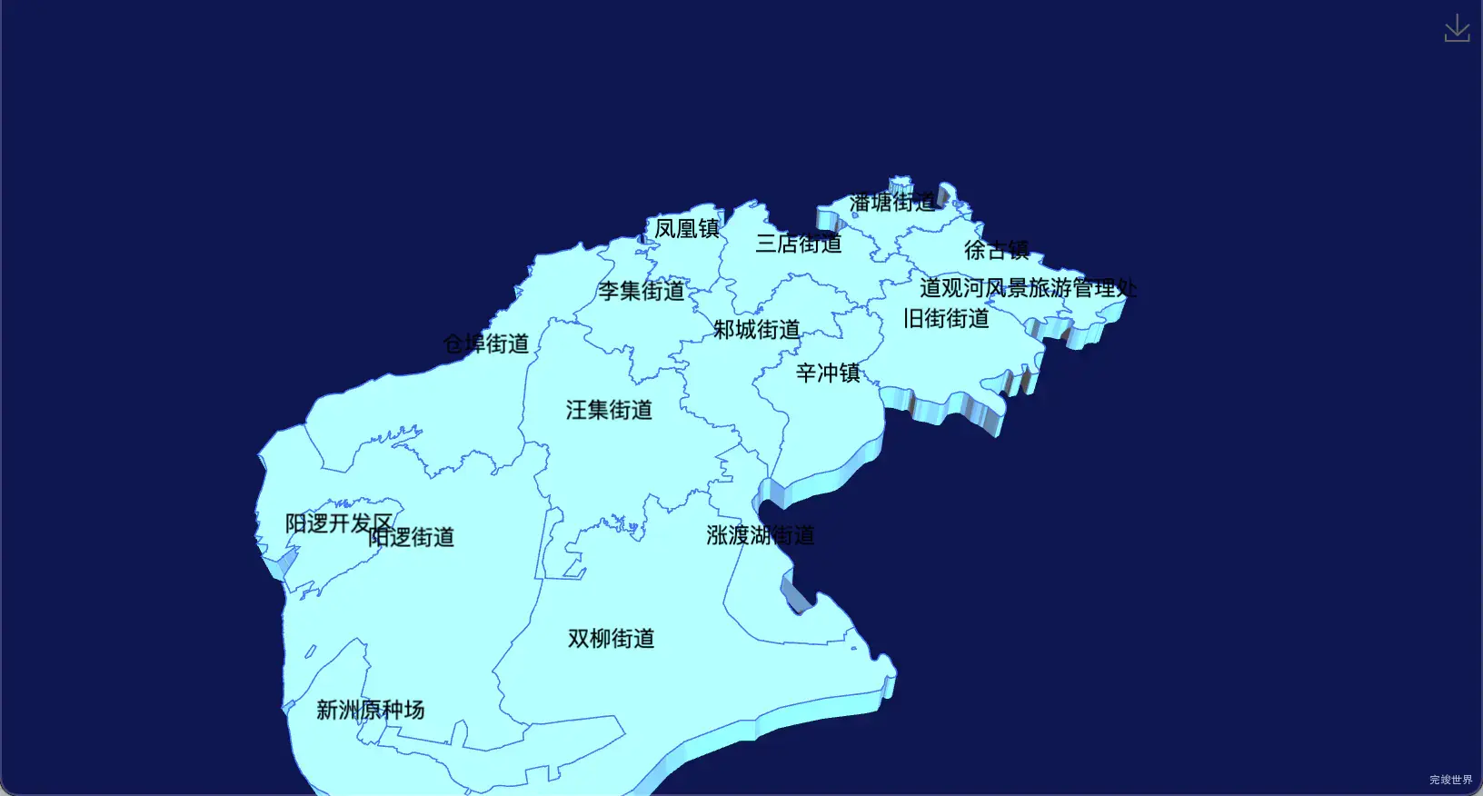 18 echarts 武汉市新洲区geoJson地图3d地图