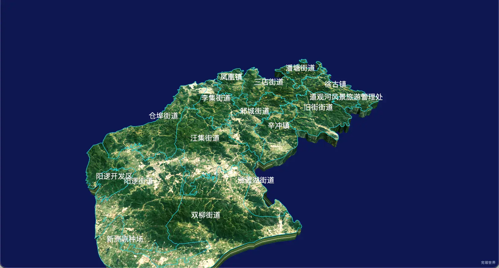 26 echarts 武汉市新洲区geoJson地图3d地图自定义贴图-绿色地面