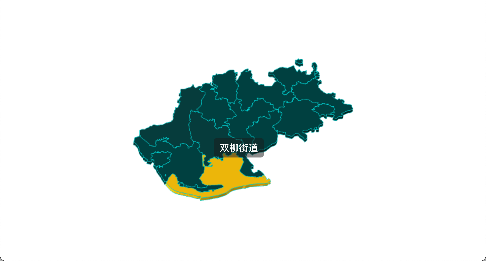 3 threejs 武汉市新洲区geoJson地图3d地图鼠标移入显示标签并高亮