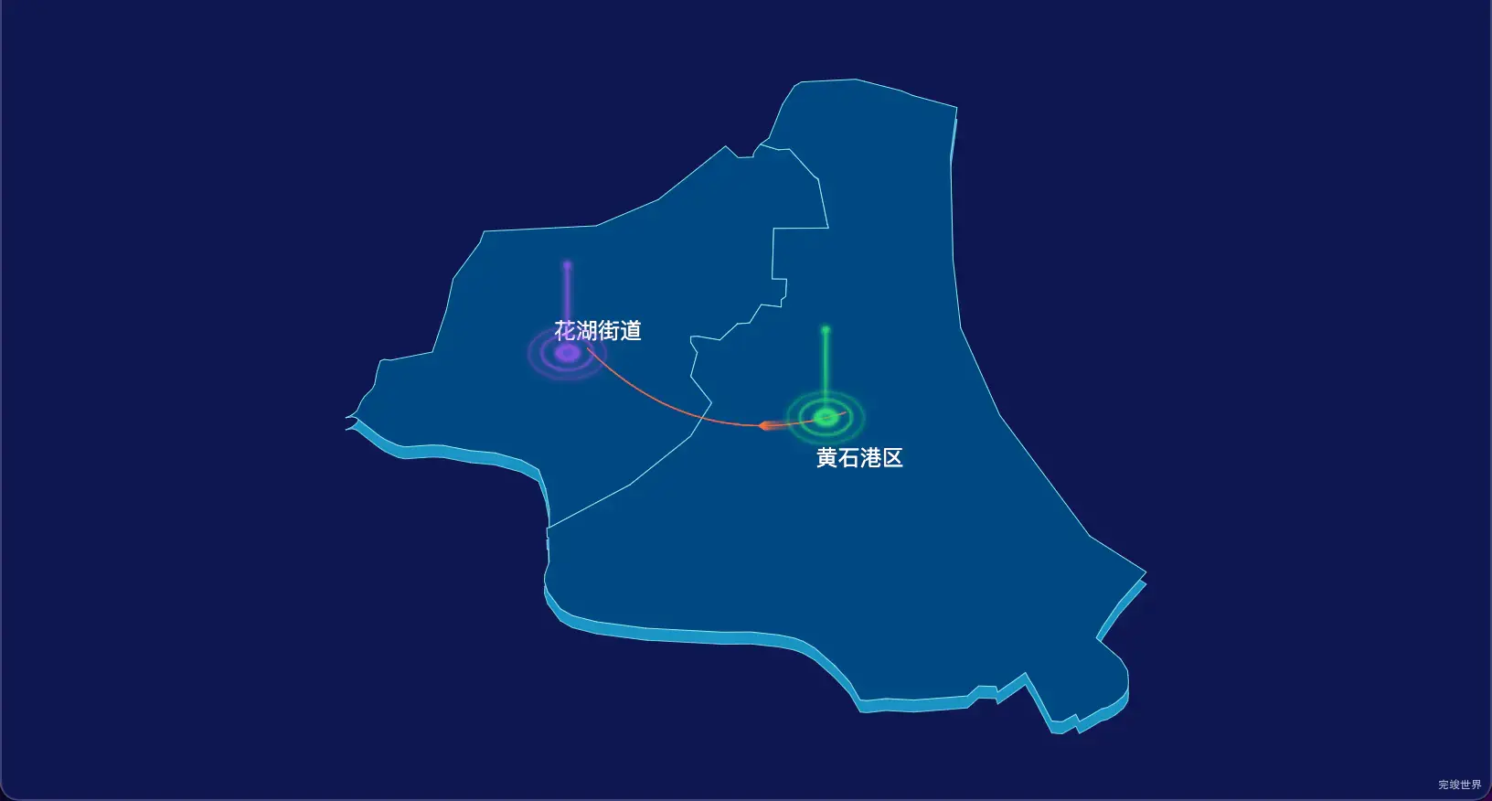 2 echarts 黄石市黄石港区geoJson地图迁徙图