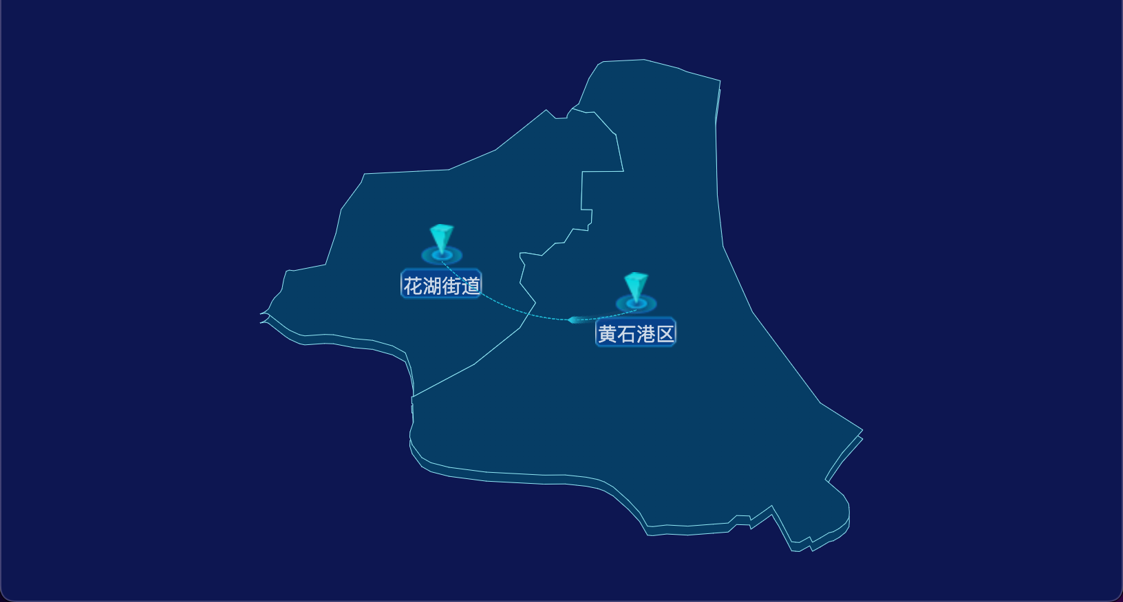 3 echarts 黄石市黄石港区geoJson地图自定义label样式