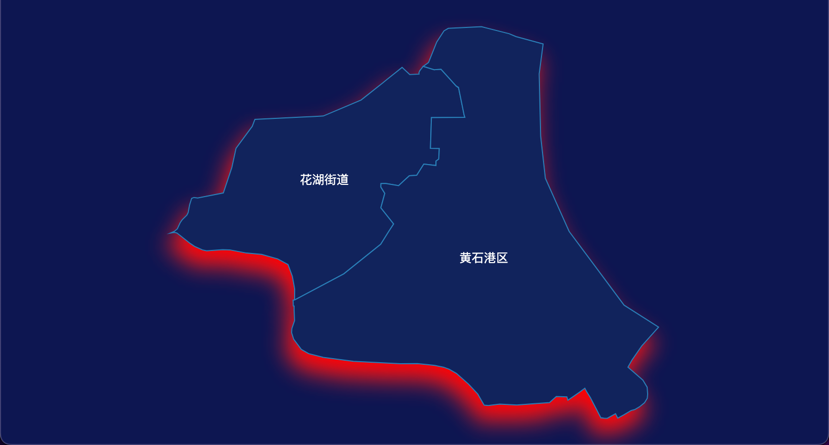 14 echarts 黄石市黄石港区geoJson地图阴影