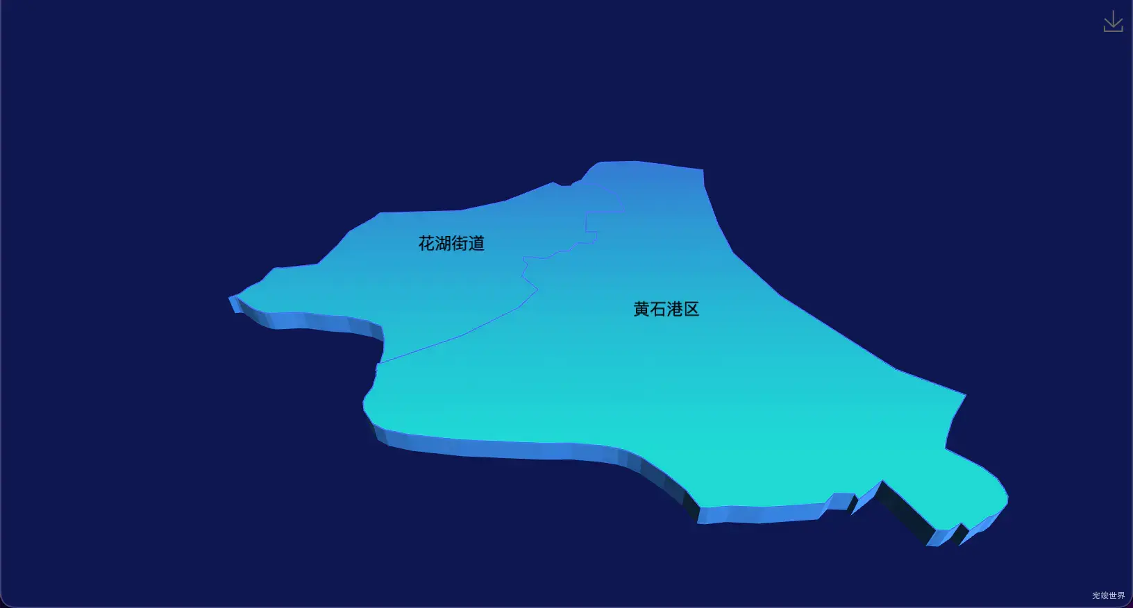 28 echarts 黄石市黄石港区geoJson地图3d地图实现渐变效果