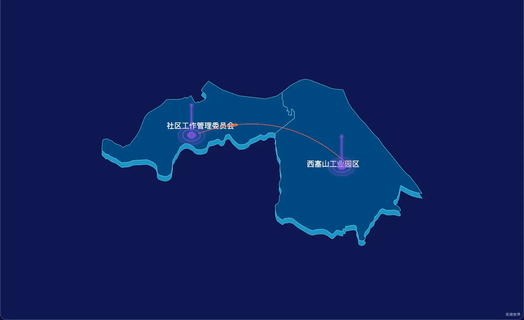 2 echarts 黄石市西塞山区geoJson地图飞线图