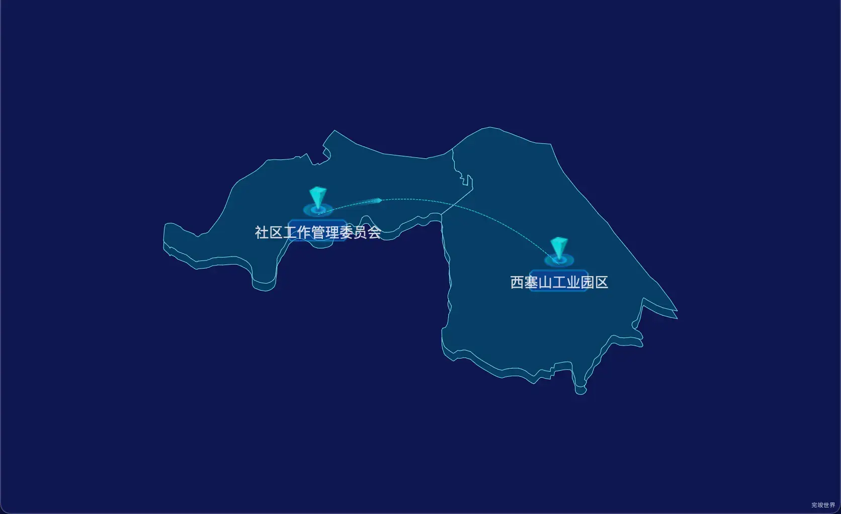 3 echarts 黄石市西塞山区geoJson地图label自定义样式