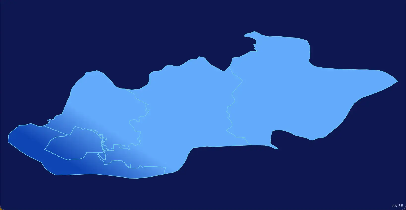 5 echarts 黄石市下陆区geoJson地图全局颜色渐变