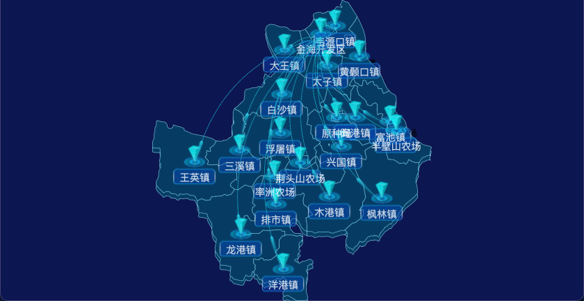 3 echarts 黄石市阳新县geoJson地图自定义label样式