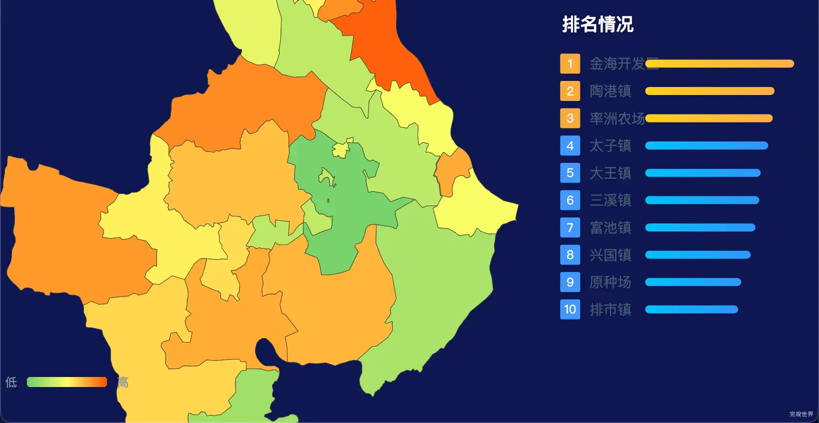 24 echarts 黄石市阳新县geoJson地图地图排行榜效果