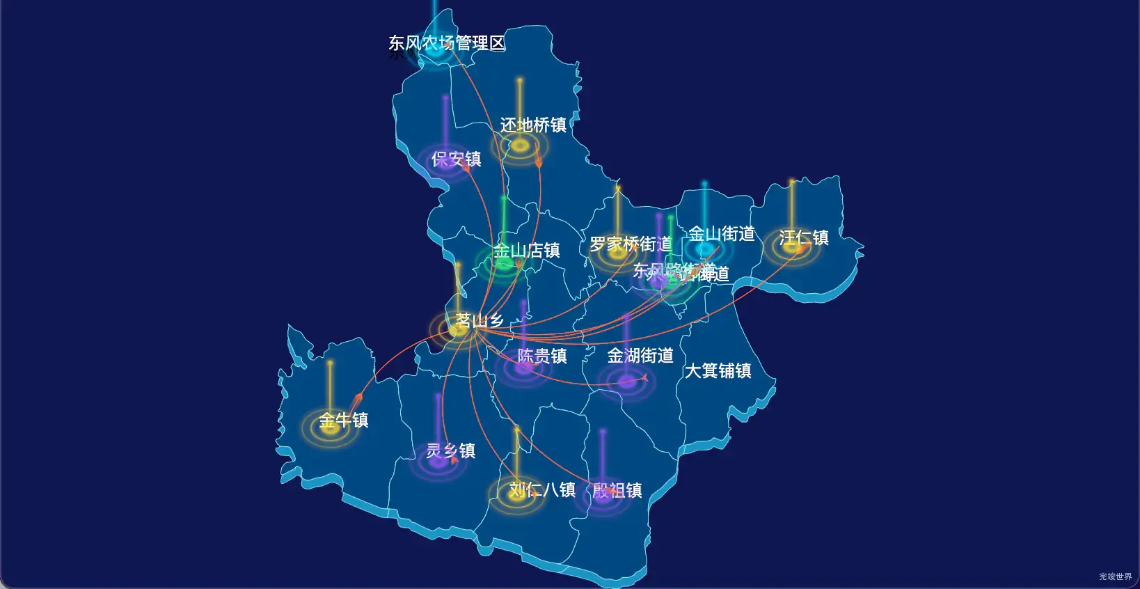 2 echarts 黄石市大冶市geoJson地图飞线图